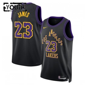 Barn Los Angeles Lakers Tröja Lebron James Nike 2025-26 City Edition Svart Swingman